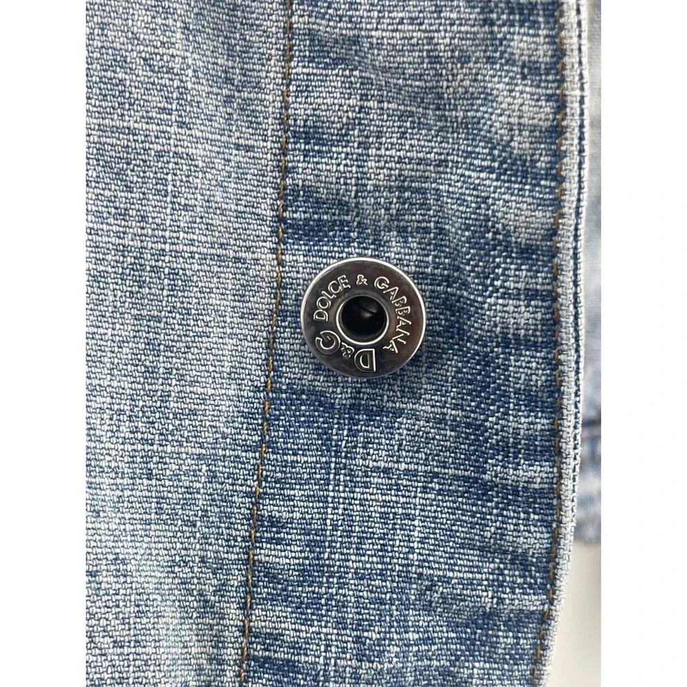Vtg‎ D&G Dolce & Gabbana Denim Jacket Women XL Made In Italy Y2K Blue
